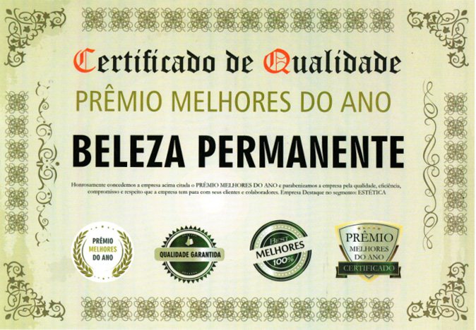 Certificado de Qualidade - Melhores do Ano 2017